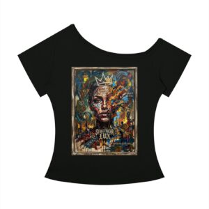women’s off the shoulder t shirt beautiful disaster by tnd