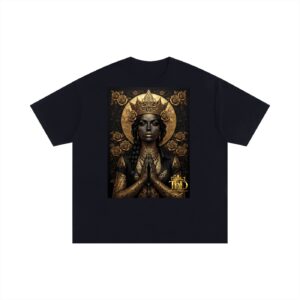 unisex oversized cotton t shirt gold crown dark prayers la by tnd