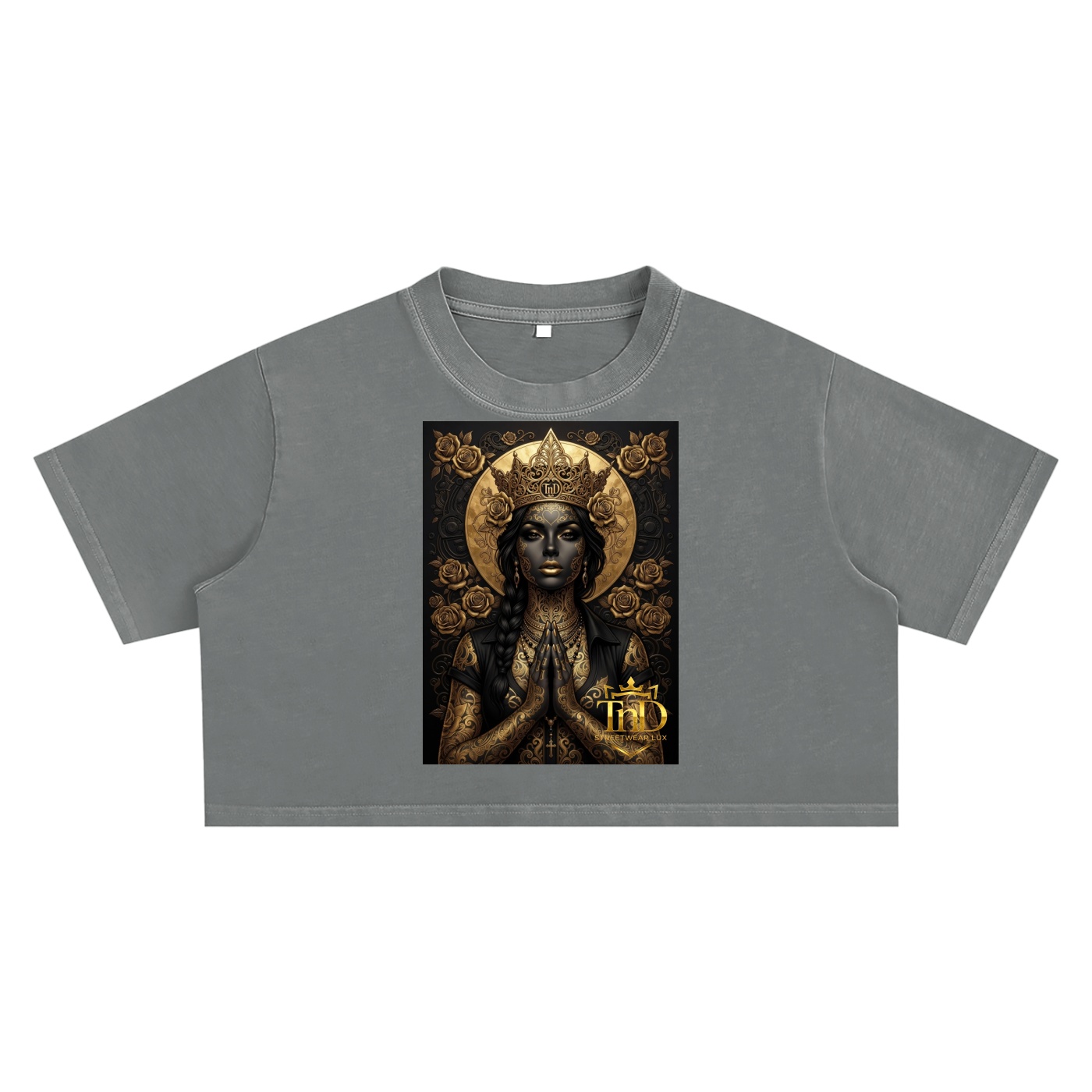 snow washed crop top dark prayers la gold edition by tnd