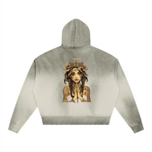 unisex sunfade distressed boxy hoodie dark prayers la by toxic n disorderly