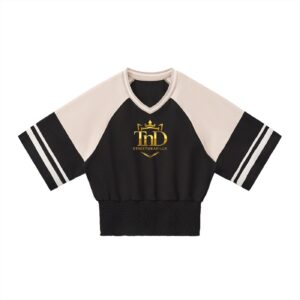 women's color block ruched t shirt gold crown tnd